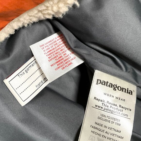 Patagonia Kids' Retro-X Fleece Vest Natural Orange Sleeveless Jacket Size Medium - Picture 6 of 8